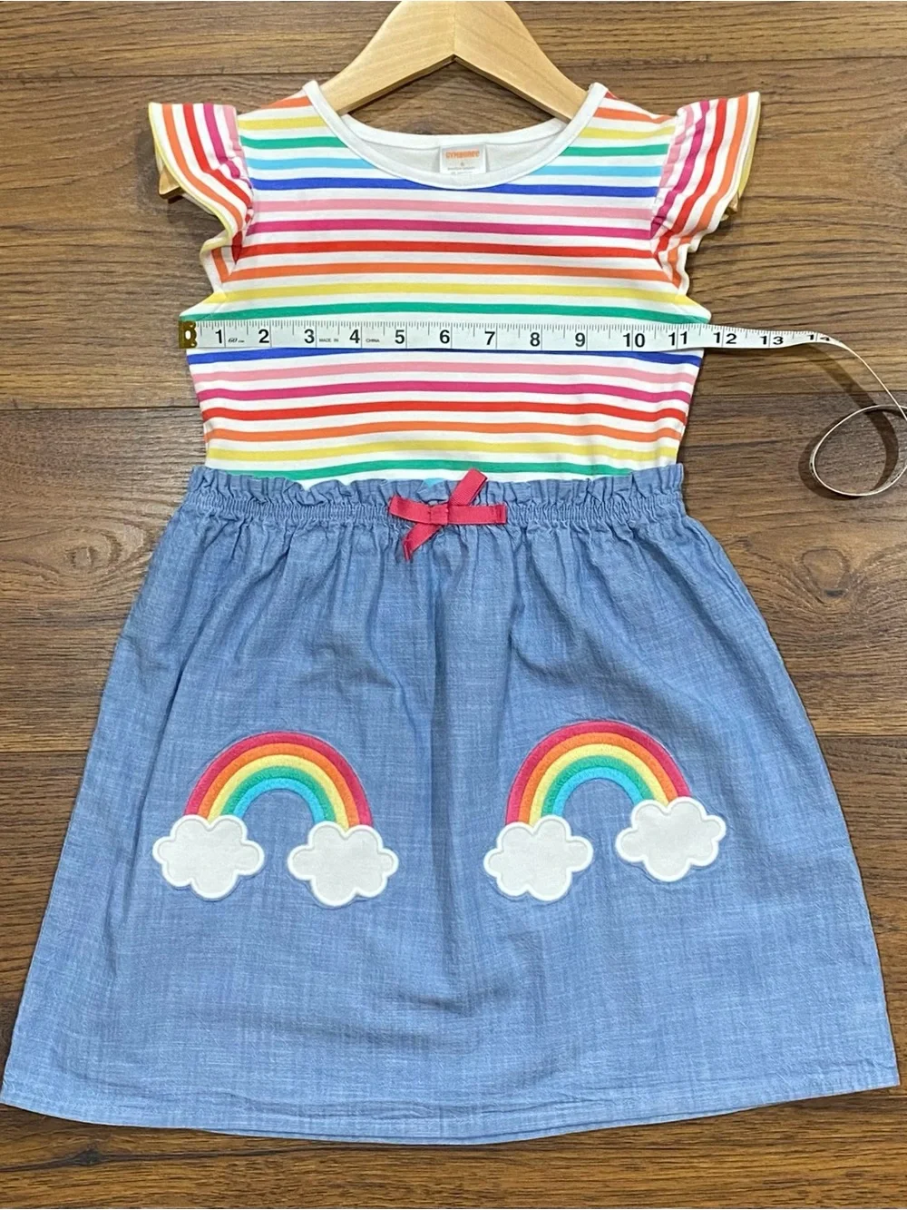 Gymboree Girls Little Essentials Rainbow Stripes Dress 3-piece Set Size 6/7